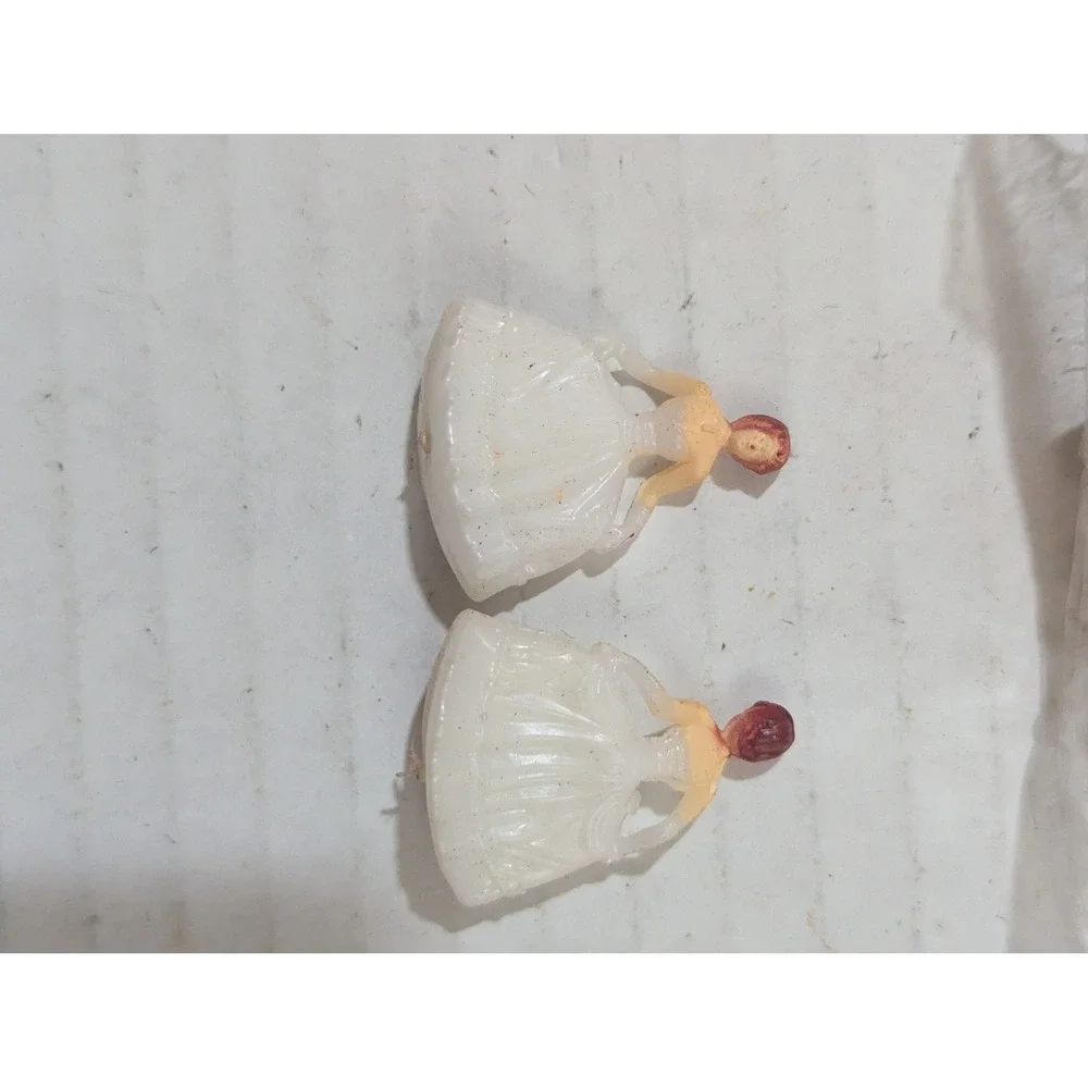 Vintage Plastic Cake Topper Miniature Bride Ballroom Dancer Figurines Bulk Lot
